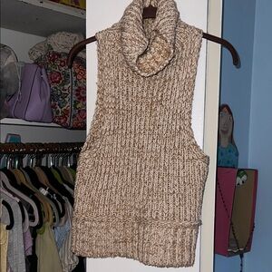 Pilcro Tan Cowl Neck Sweater Vest
